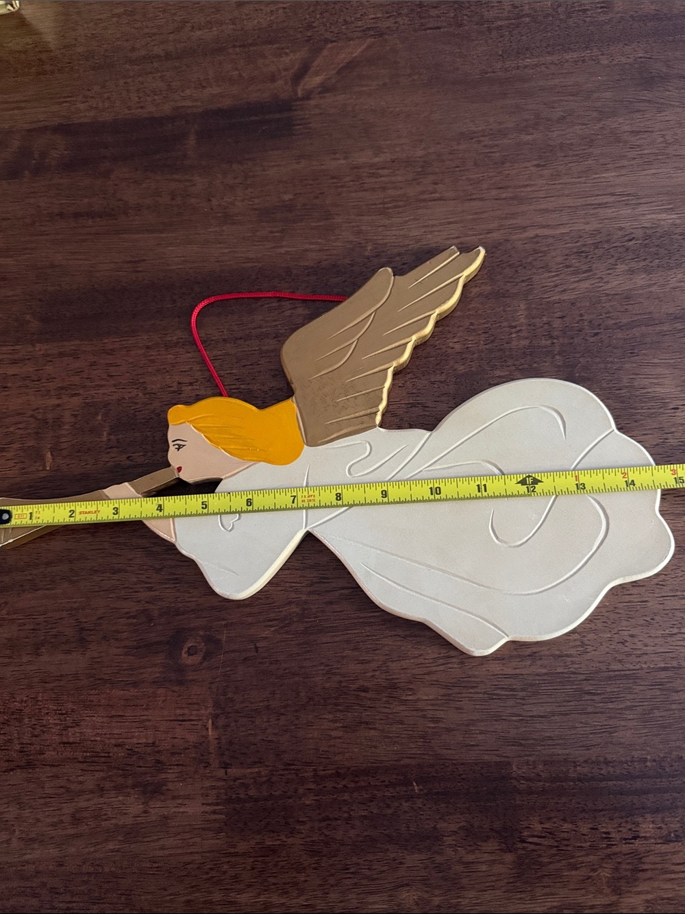 Wooden angel hanging ornament - Picture 6 of 9